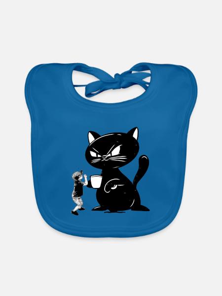 Cat - Organic Baby Bibs - peacock-blue