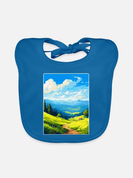 Harz Deutschland Vintage Reiseplakat WPA - Baby Bio-Lätzchen - Pfauenblau