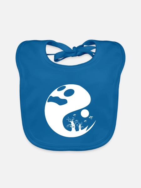 Geist Halloween Outfit Geisterstunde Geister - Baby Bio-Lätzchen - Pfauenblau - Vorne
