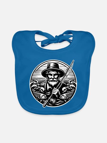 Angler Logo - Baby Bio-Lätzchen - Pfauenblau