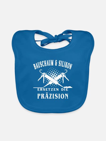 Bauschaum und Silikon ersetzt die Präzision - Baby Bio-Lätzchen - Pfauenblau - Vorne