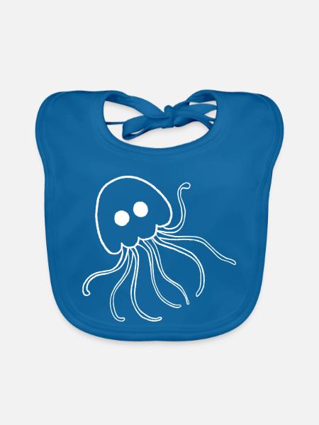 Qualle - Baby Bio-Lätzchen - Pfauenblau - Vorne