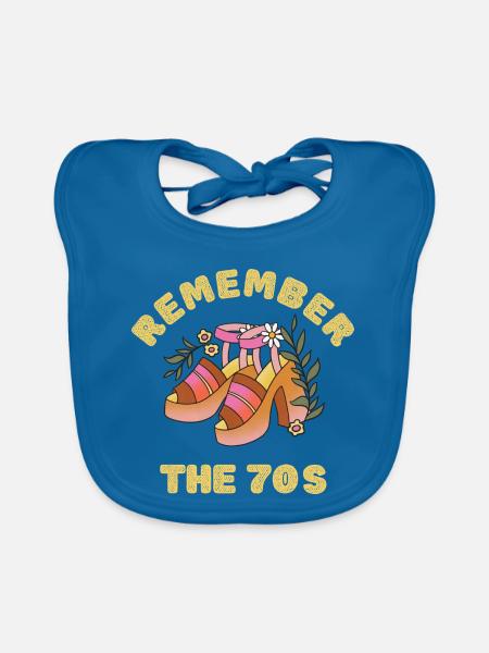 Erinnern Sie sich an die 70er Jahre - Baby Bio-Lätzchen - Pfauenblau - Vorne