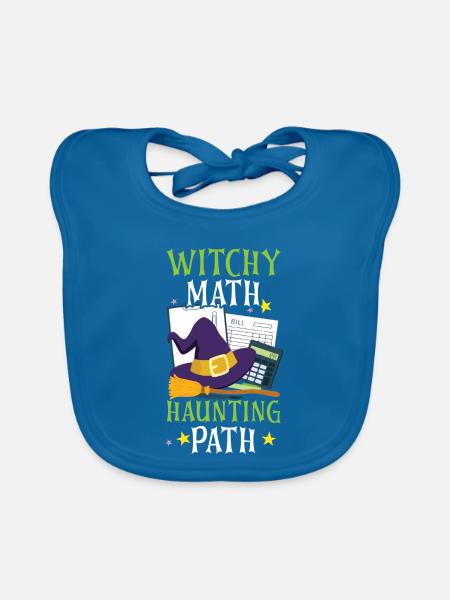 Hexenmathe Spukpfad Buchhalter Halloween - Baby Bio-Lätzchen - Pfauenblau