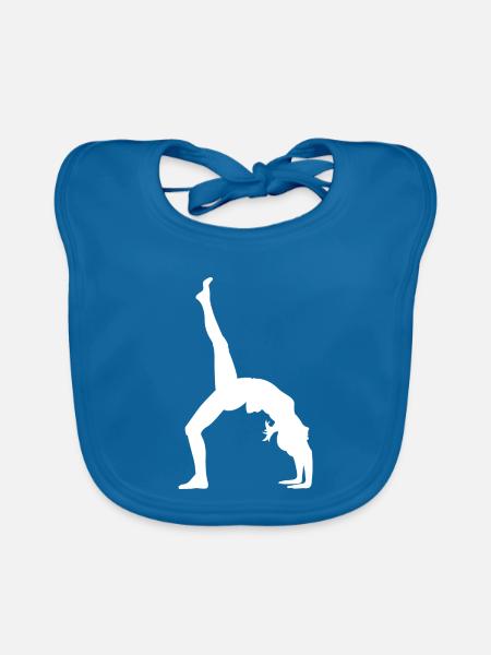 Gymnastik Tänzerin - Baby Bio-Lätzchen - Pfauenblau - Vorne