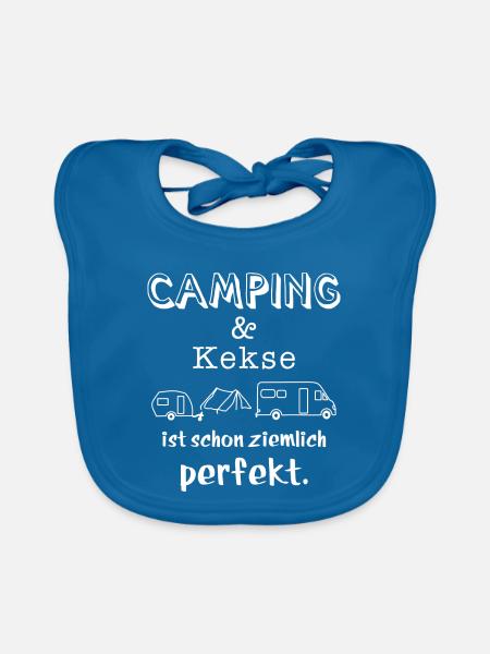 camping und kekse - Baby Bio-Lätzchen - Pfauenblau