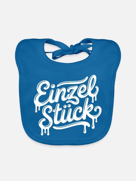 Einzelstück (Farbe änderbar Personalisierung) - Baby Bio-Lätzchen - Pfauenblau