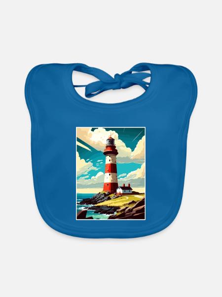 Plymouth England Vintage Reiseposter Souvenir - Baby Bio-Lätzchen - Pfauenblau - Vorne