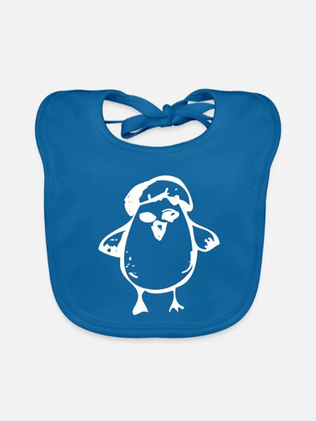 Kücken - Baby Bio-Lätzchen - Pfauenblau