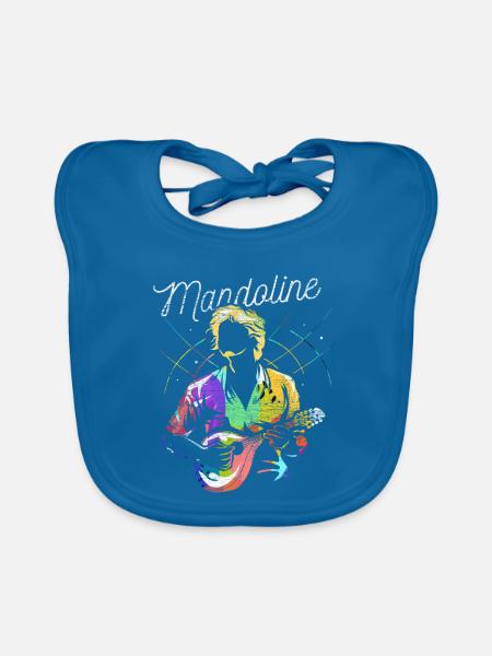 Perlende Mandoline Zupforchester - Baby Bio-Lätzchen - Pfauenblau