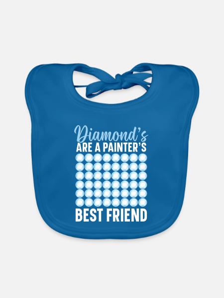 Diamantmalerei Handwerkszeug Diamantmaler - Baby Bio-Lätzchen - Pfauenblau