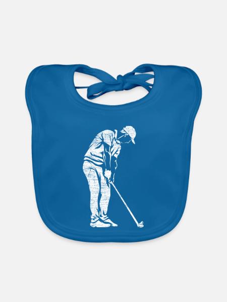 Treffsicherer Minigolf Platzkönig - Baby Bio-Lätzchen - Pfauenblau