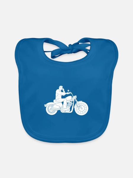 Biker - Baby Bio-Lätzchen - Pfauenblau