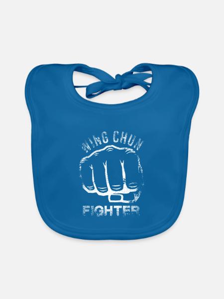 Wing Chun Fighter - Baby Bio-Lätzchen - Pfauenblau - Vorne