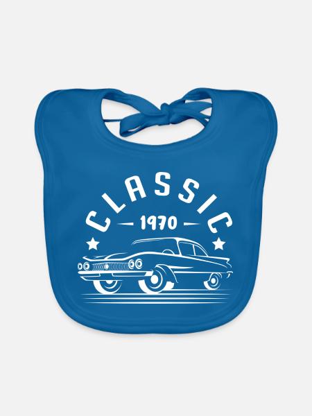 Klassisch 1970. - Baby Bio-Lätzchen - Pfauenblau