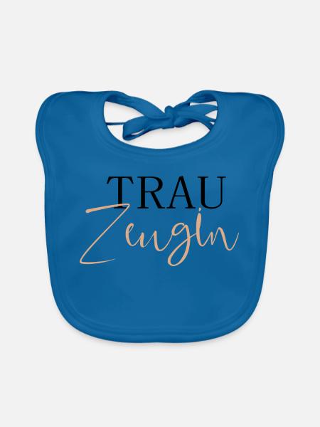 Trauzeugin - Baby Bio-Lätzchen - Pfauenblau - Vorne