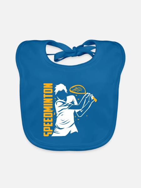 Wendiger Speedminton Freizeitspieler - Baby Bio-Lätzchen - Pfauenblau - Vorne