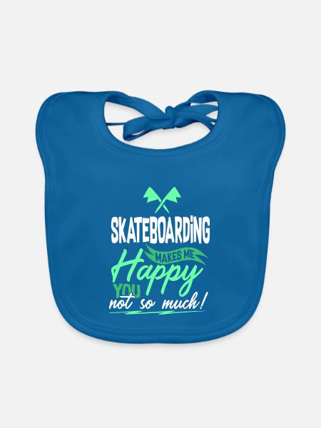Skateboarding Sprüche - Baby Bio-Lätzchen - Pfauenblau