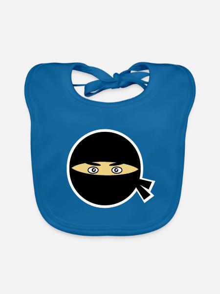 Ninja Kopf - Baby Bio-Lätzchen - Pfauenblau