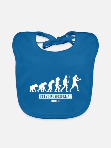 Boxer evolution shirt - Baby Bio-Lätzchen - Pfauenblau