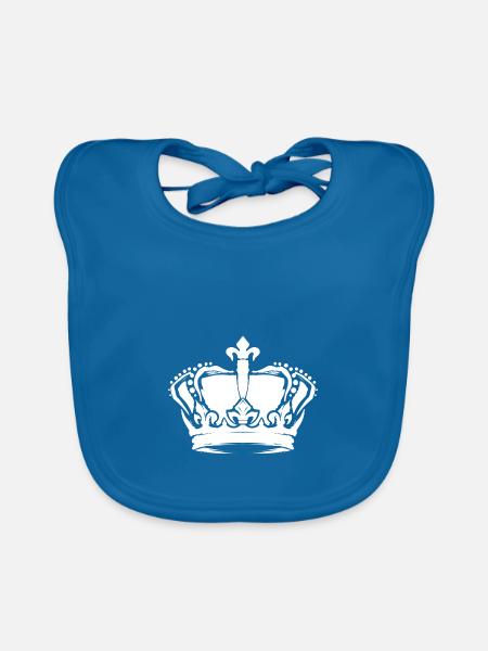 Weiße Krone Queen Partnerlook Damen - Baby Bio-Lätzchen - Pfauenblau
