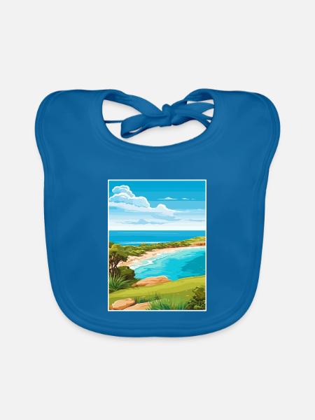 Kangaroo Island Australien Deko Reiseposter - Baby Bio-Lätzchen - Pfauenblau