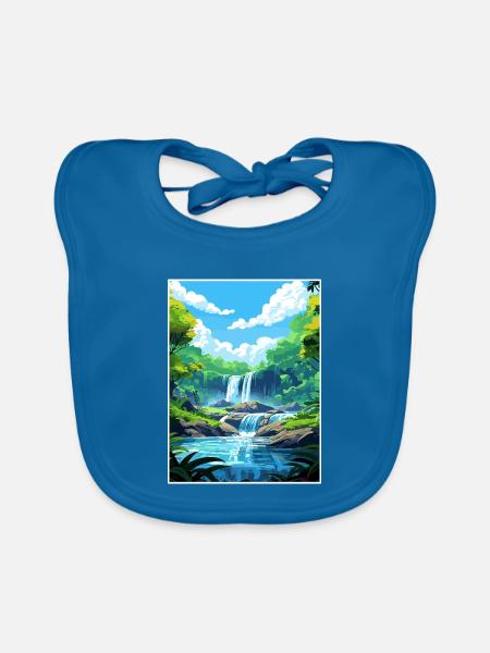 Daintree Regenwald Australien Deko Reiseposter - Baby Bio-Lätzchen - Pfauenblau