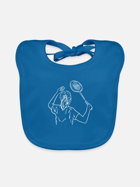 Rasanter Speedminton Crossminton - Baby Bio-Lätzchen - Pfauenblau