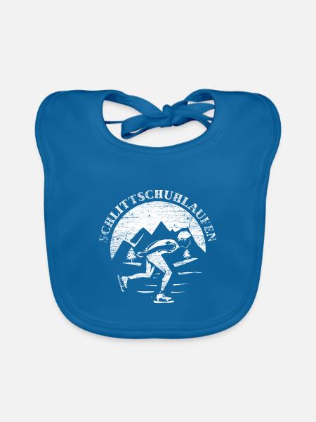 Graziöse Eiskunstlauf Pirouette - Baby Bio-Lätzchen - Pfauenblau - Vorne