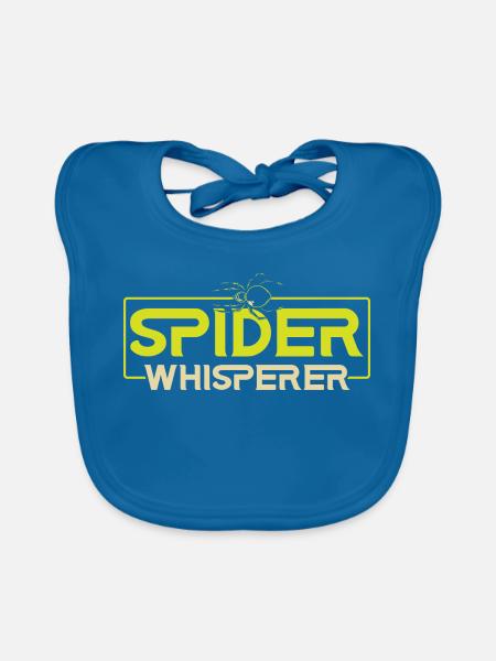 Spinnenflüsterer Spinnenliebhaber Arachnid Tarantu - Baby Bio-Lätzchen - Pfauenblau - Vorne