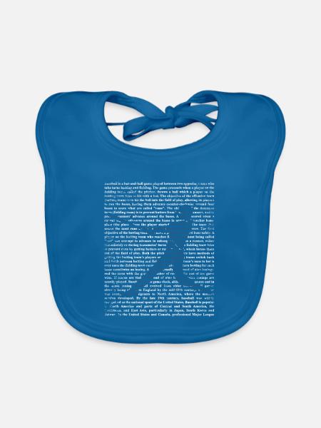 Schwungvoller Softball Schlagmann - Baby Bio-Lätzchen - Pfauenblau