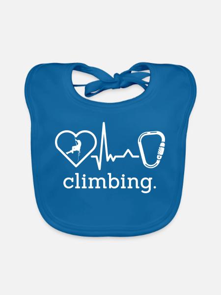 Klettern Kletterhalle Kletterer Bouldern - Baby Bio-Lätzchen - Pfauenblau