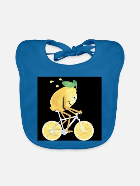 Fahrrad Sticker - Zitone fährt Rad - Baby Bio-Lätzchen - Pfauenblau