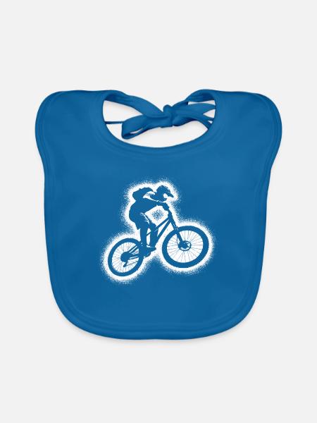 MTB Mountain Bike Biker Kinder Herren Mountainbike - Baby Bio-Lätzchen - Pfauenblau