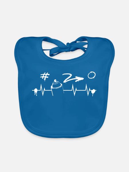 Graffiti Heartbeat - Baby Bio-Lätzchen - Pfauenblau