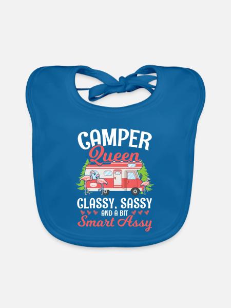 Camper Queen - Baby Bio-Lätzchen - Pfauenblau