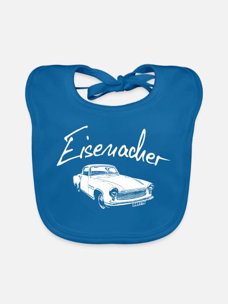 Warti Eisenacher Oldtimer Rarität (Sport Coupe) - Baby Bio-Lätzchen - Pfauenblau