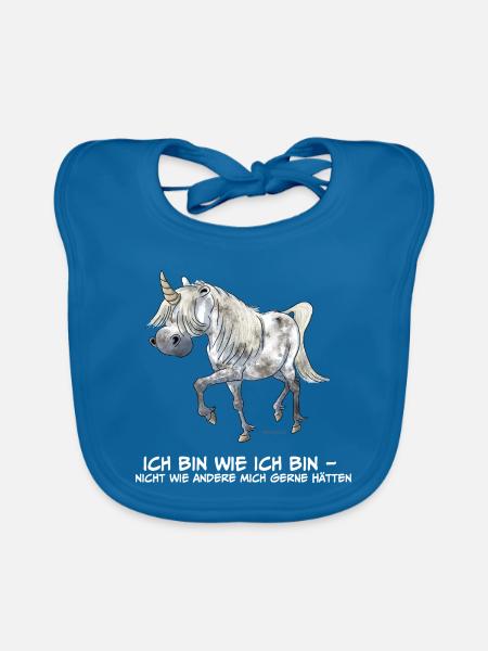 Einhorn IchBinWieIchBin - Baby Bio-Lätzchen - Pfauenblau