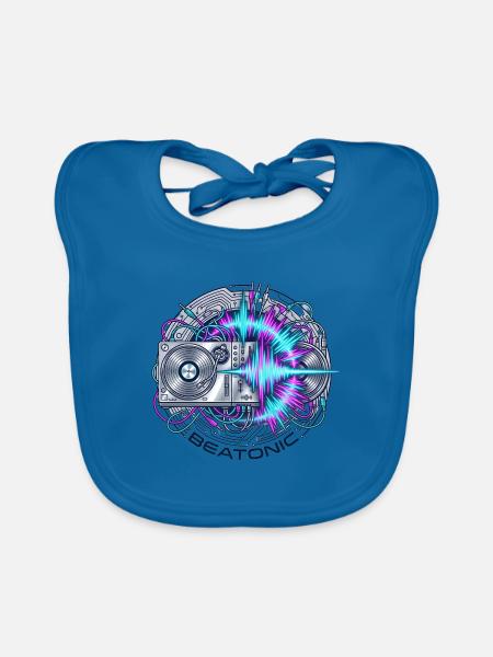 Beatronic Neon DJ Circuit - Baby Bio-Lätzchen - Pfauenblau