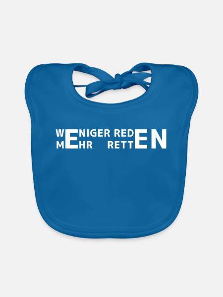 Weniger reden, mehr retten - Baby Bio-Lätzchen - Pfauenblau