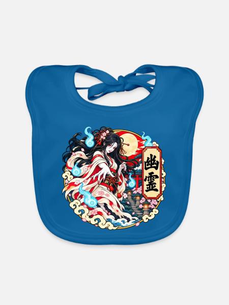 Yūrei: Der japanische Geist des Bedauerns - Baby Bio-Lätzchen - Pfauenblau - Vorne