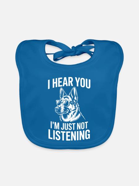 Deutscher Schäferhund Lustige Schäferhund Geschenk - Baby Bio-Lätzchen - Pfauenblau