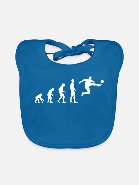 Fußball Fan Geschenk - Baby Bio-Lätzchen - Pfauenblau - Vorne