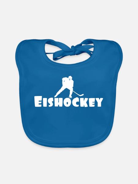 Eishockey  - Baby Bio-Lätzchen - Pfauenblau - Vorne