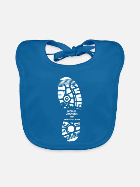 Weltveränderer Reifenprint Wahrheit - Baby Bio-Lätzchen - Pfauenblau