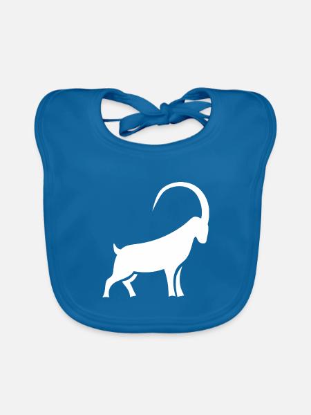 Ram Silhouette Geometrisches Muster - Baby Bio-Lätzchen - Pfauenblau