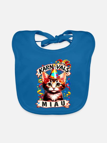 KARNEVALS KÄTZCHEN - Baby Bio-Lätzchen - Pfauenblau