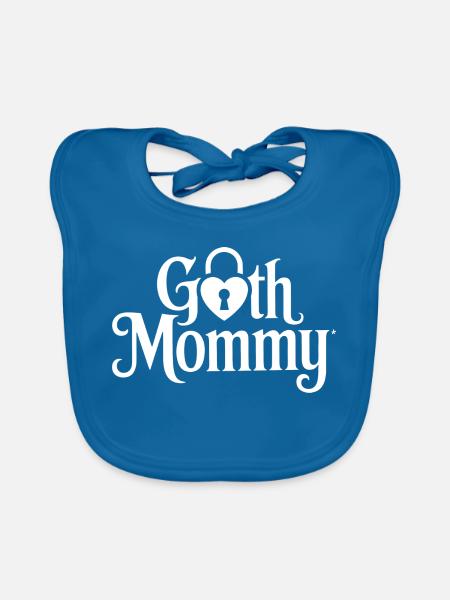 Goth-Mama-Herz-Schlüsselloch - Baby Bio-Lätzchen - Pfauenblau