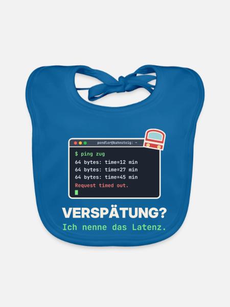Ping Verzögerung: Latenz Meme - Baby Bio-Lätzchen - Pfauenblau