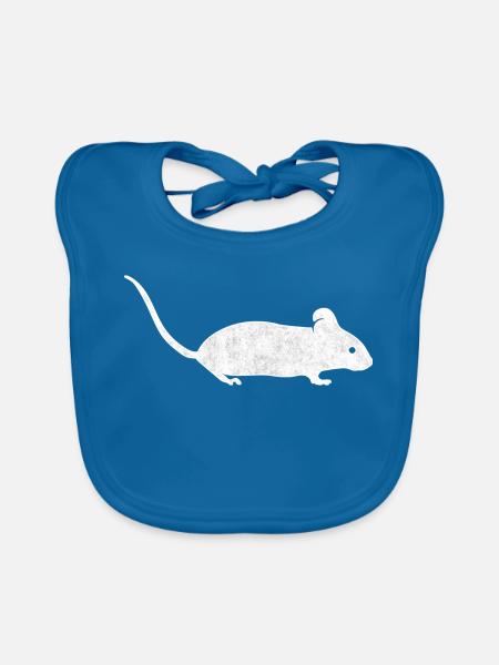 Maus Symbol Silhouette - Baby Bio-Lätzchen - Pfauenblau